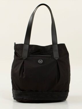 lululemon athletica Black Nylon Tote with Logo Accent
